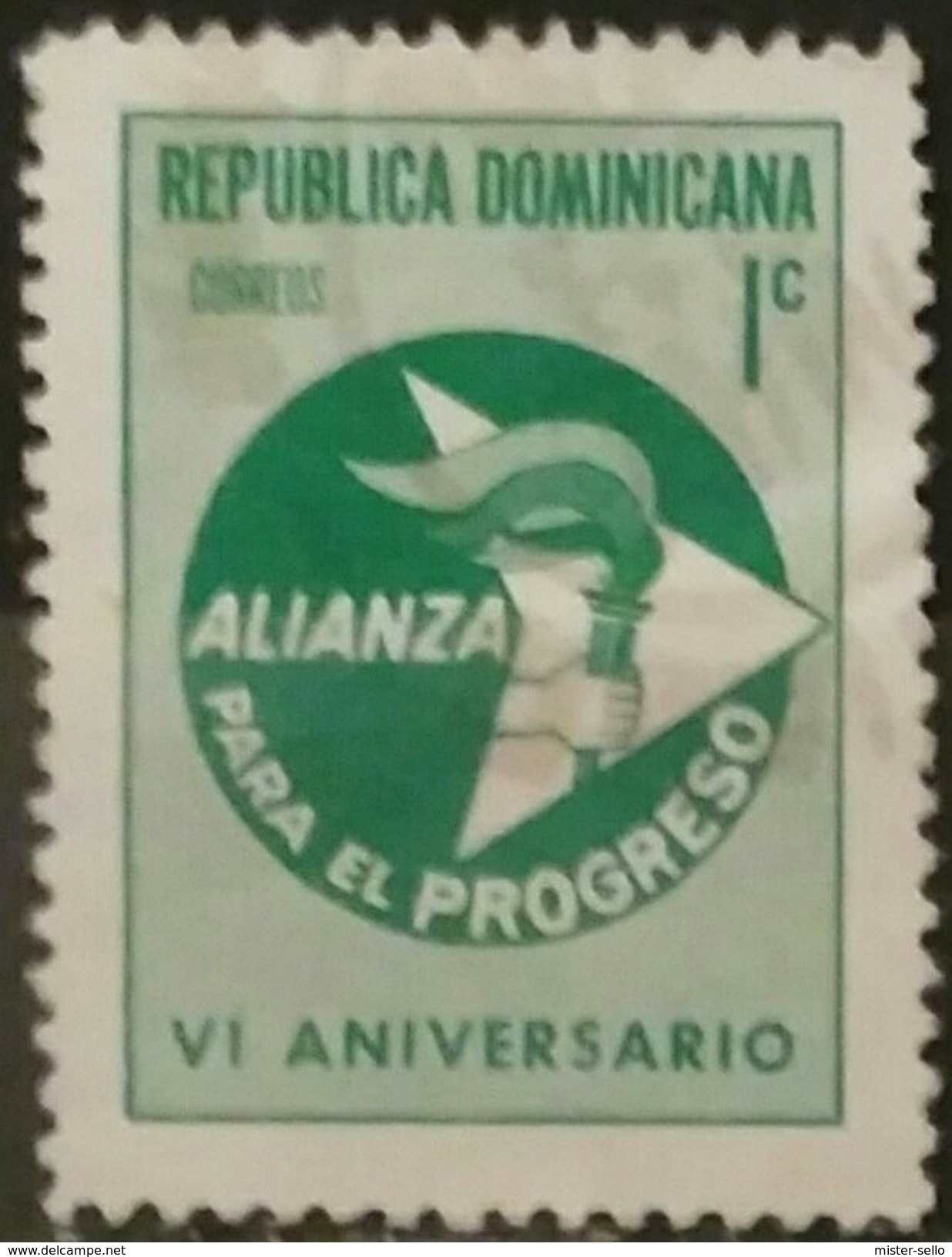 REPÚBLICA DOMINICANA 1967 The 6th Anniversary Of "Alliance For Progress". USADO - USED. - Dominicaine (République)