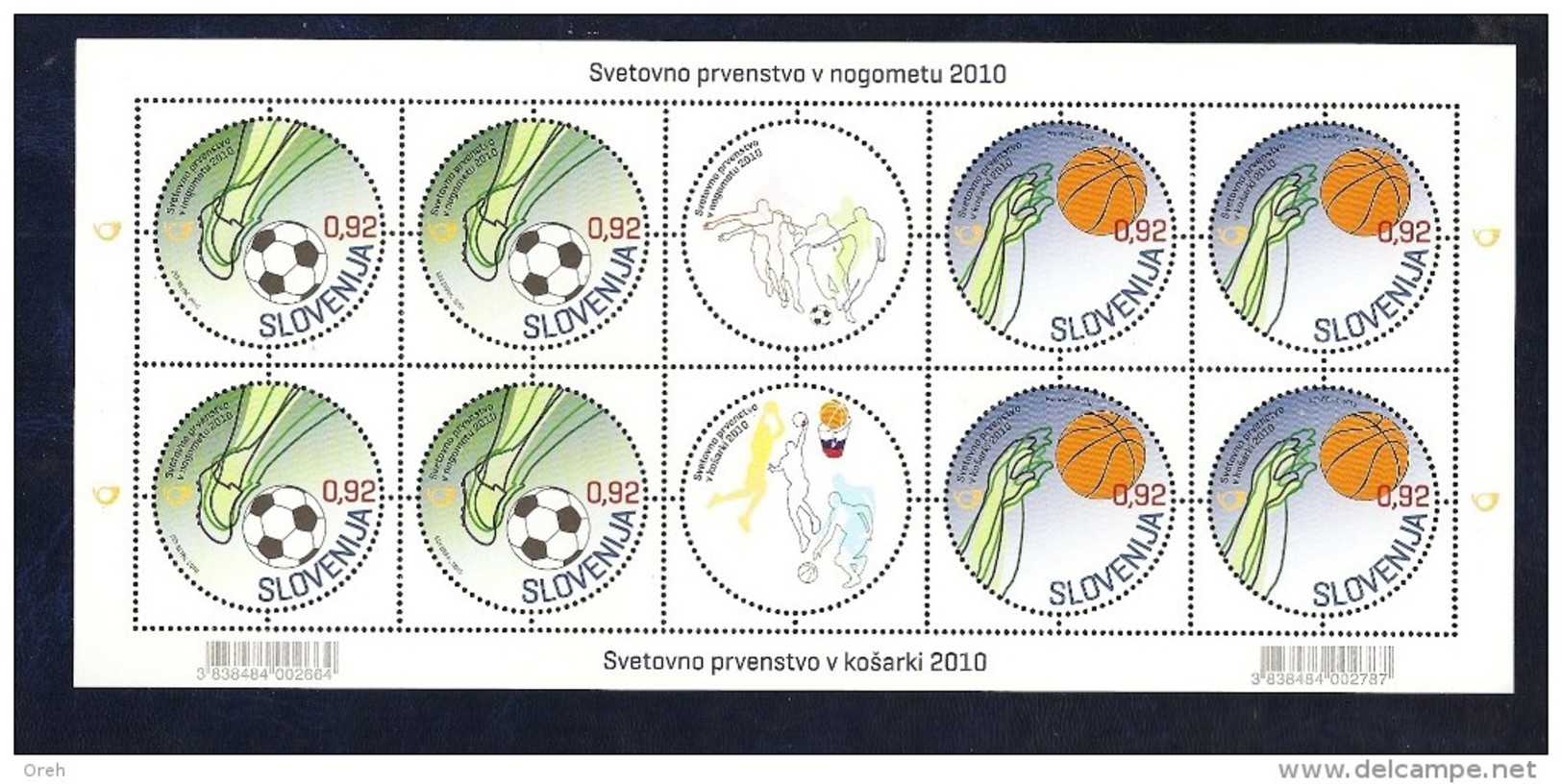 SLOVENIA,2010,SHEET,MI. 859-60,MNH - 2010 – South Africa