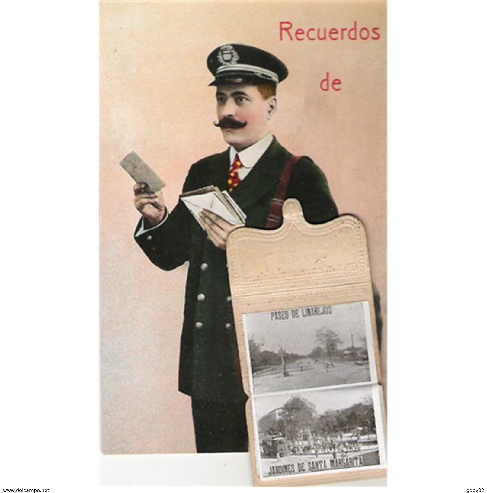 JNTP7805-LFTD6140.Tarjeta Postal De JAEN.Cartero Repartiendo Postales RECUERDO DE LINARES (10 Min Postales En La Cartera - Jaén