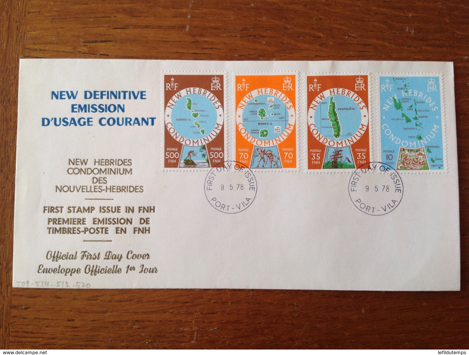 FDC 1978 Emission D'usage Courant En FNH Zone Anglaise - FDC