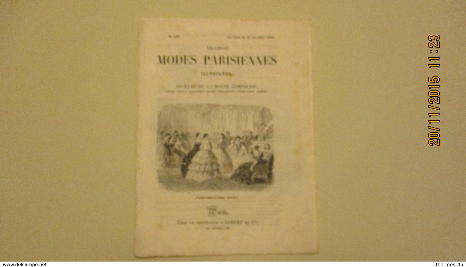 LES MODES PARISIENNES ILLUSTREES / Livraison Du 10 Décembre 1864. - Revues Anciennes - Avant 1900