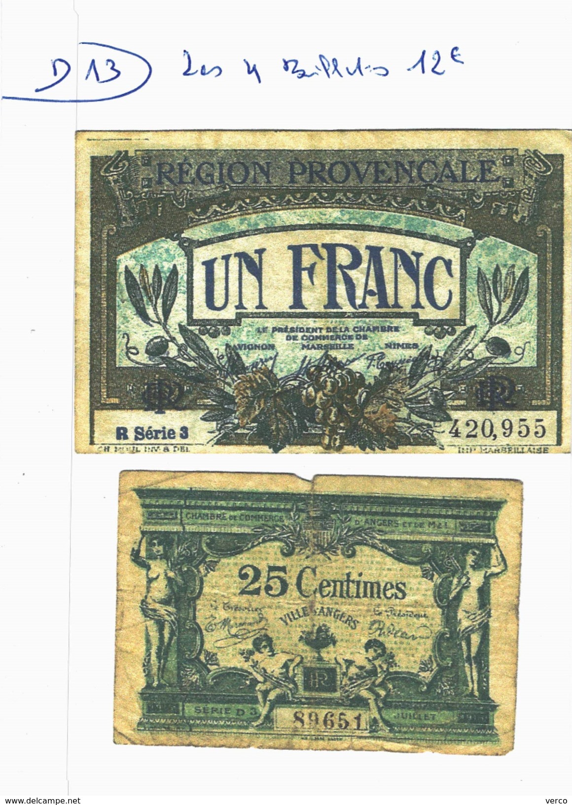 LOT DE 4 BILLETS - Non Classés