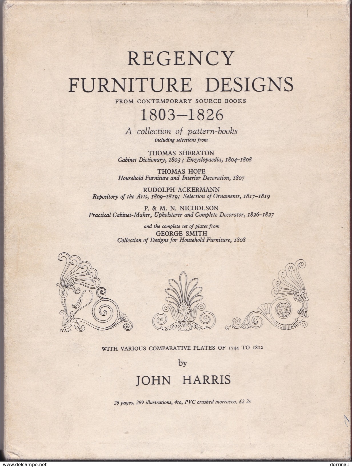 Regency Furniture Designs 1803-1826 By John Harris / London 1961 FREE SHIPPING - Livres Sur Les Collections