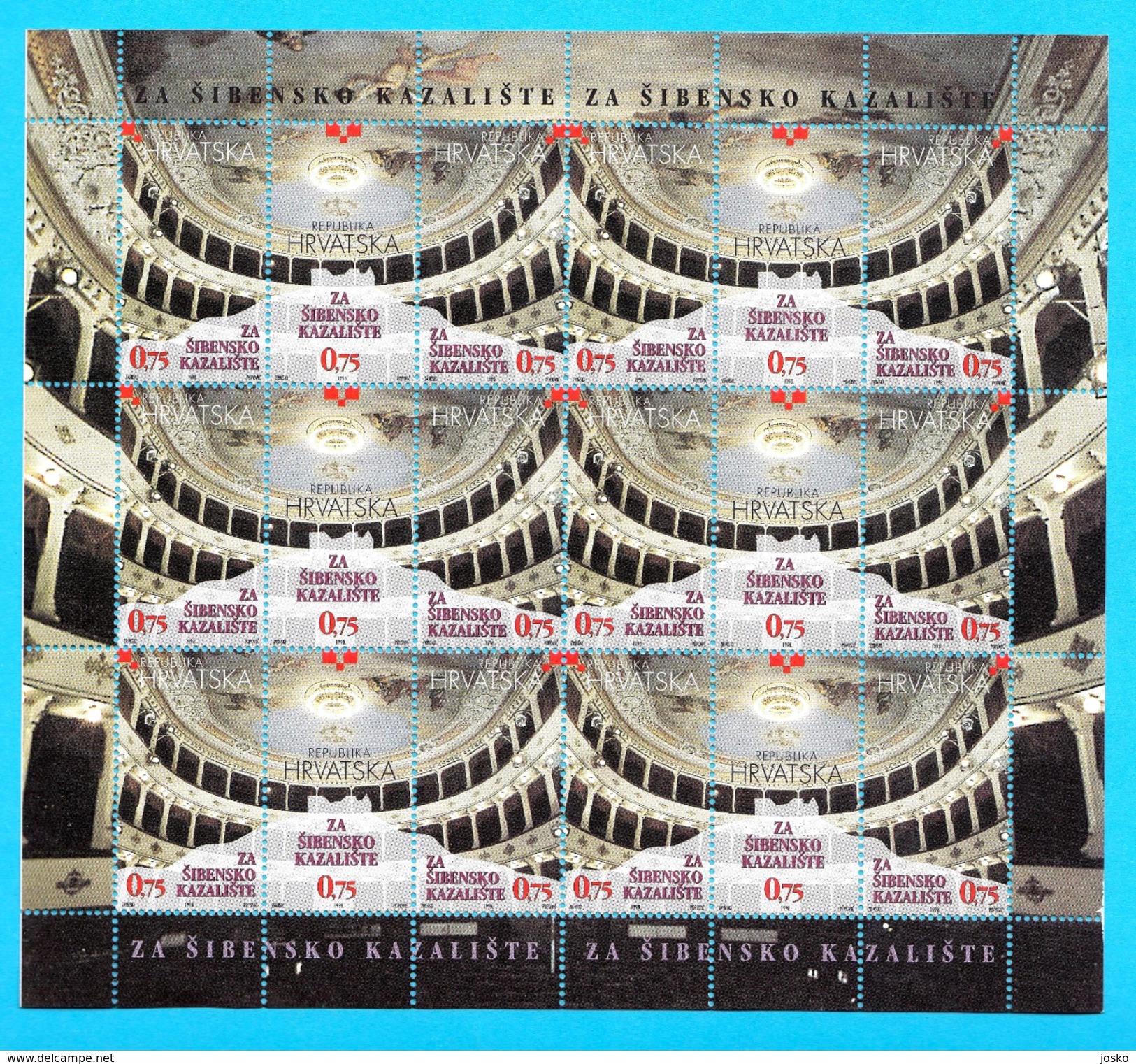 SIBENIK THEATRE  ( Croaciia 18-stamp Sheet  MNH** ) - Theater Stage Théâtre Teatro Theatrum - Otros & Sin Clasificación