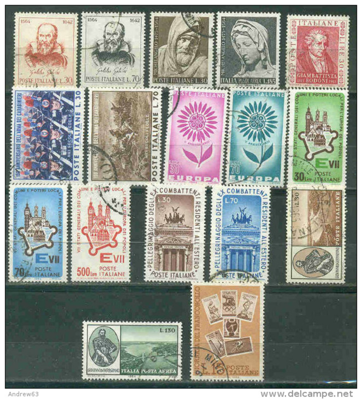 ITALIA REPUBBLICA - 1964 - Annata Completa Usata - 17 Valori - Complete Year - Usati - Used - Prima Scelta - Annate Complete