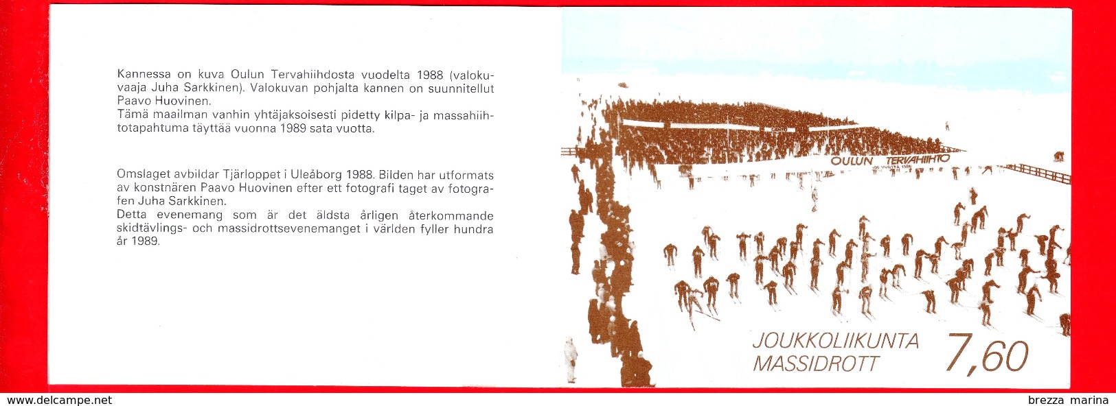 Nuovo - MNH - FINLANDIA - SUOMI - 1989 - Sport Per Le Masse - Sport Popolari - Blocco Libretto - Booklet  - 7.60 - Blocks & Sheetlets
