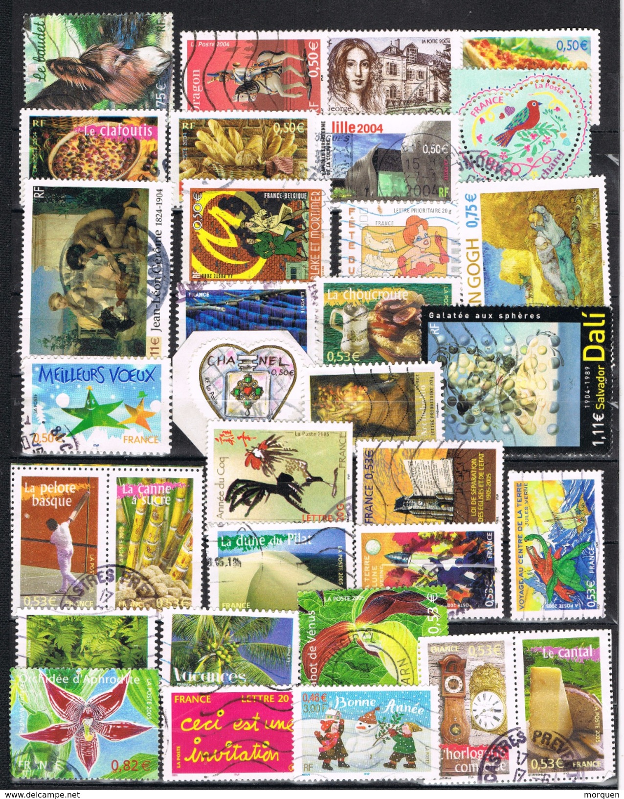22011. Resto de coleccion FRANCIA en euros, 343 sellos, año 1999-2010 (9 scans)  º