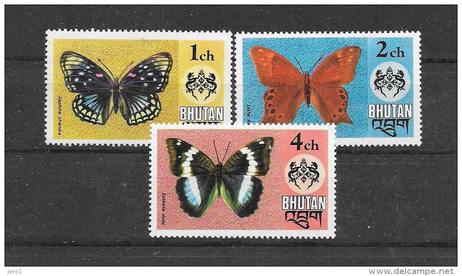 BHUTAN 1975 Y&amp;T Nr° 447,448,450 (**) - Bhutan