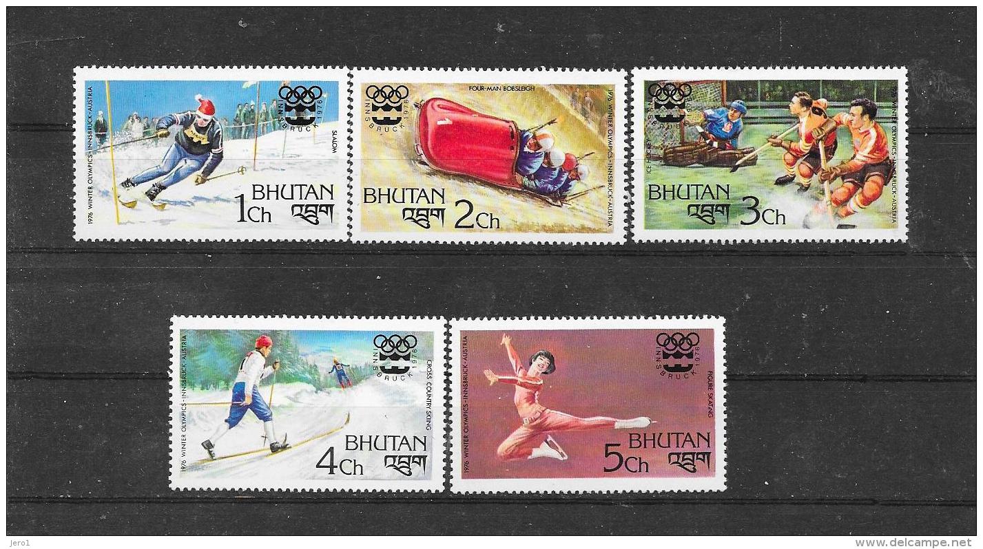 BHUTAN 1976  Y&amp;T  Nr° 483/487 (**) - Bhoutan