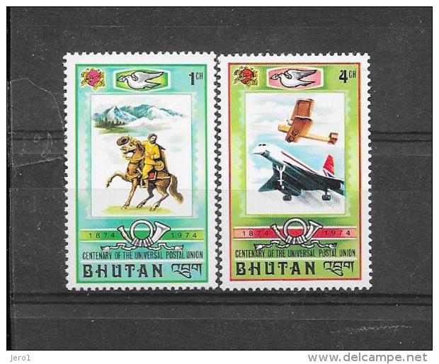 BHUTAN 1974  Mi.  Nr°  592,595(**) - Bhoutan