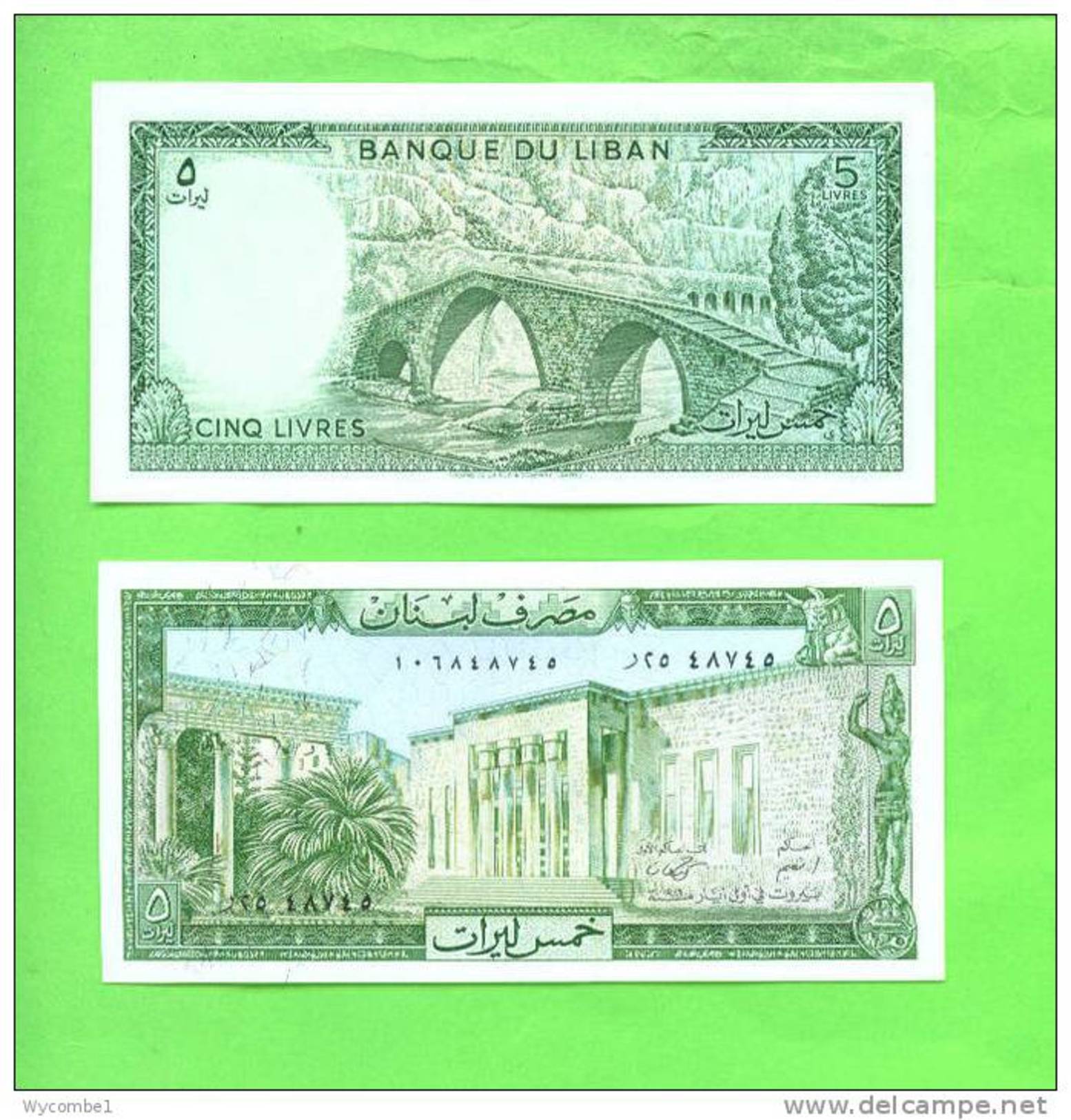 LEBANON - Arabic Date/5 Livres/Stone Bridge UNC - Lebanon