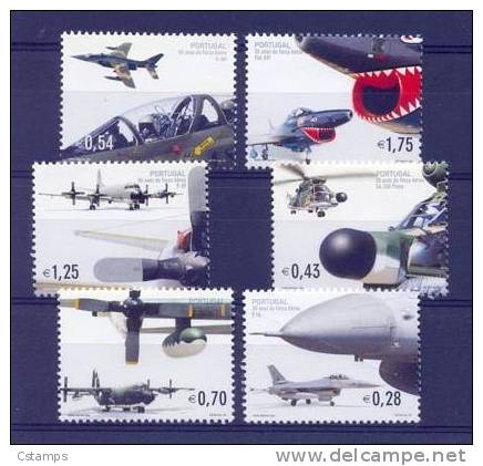 Regalo !!! A Menos Del Facial !!! - Aviación Militar - Portugal  - Scott 2491 Al 2496 - Año 2002 - Serie De 6 Sellos. - Local Post Stamps