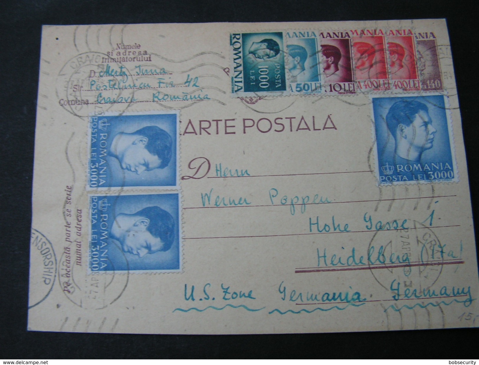 Romania Karte 1947 Cenzur - Postal Stationery