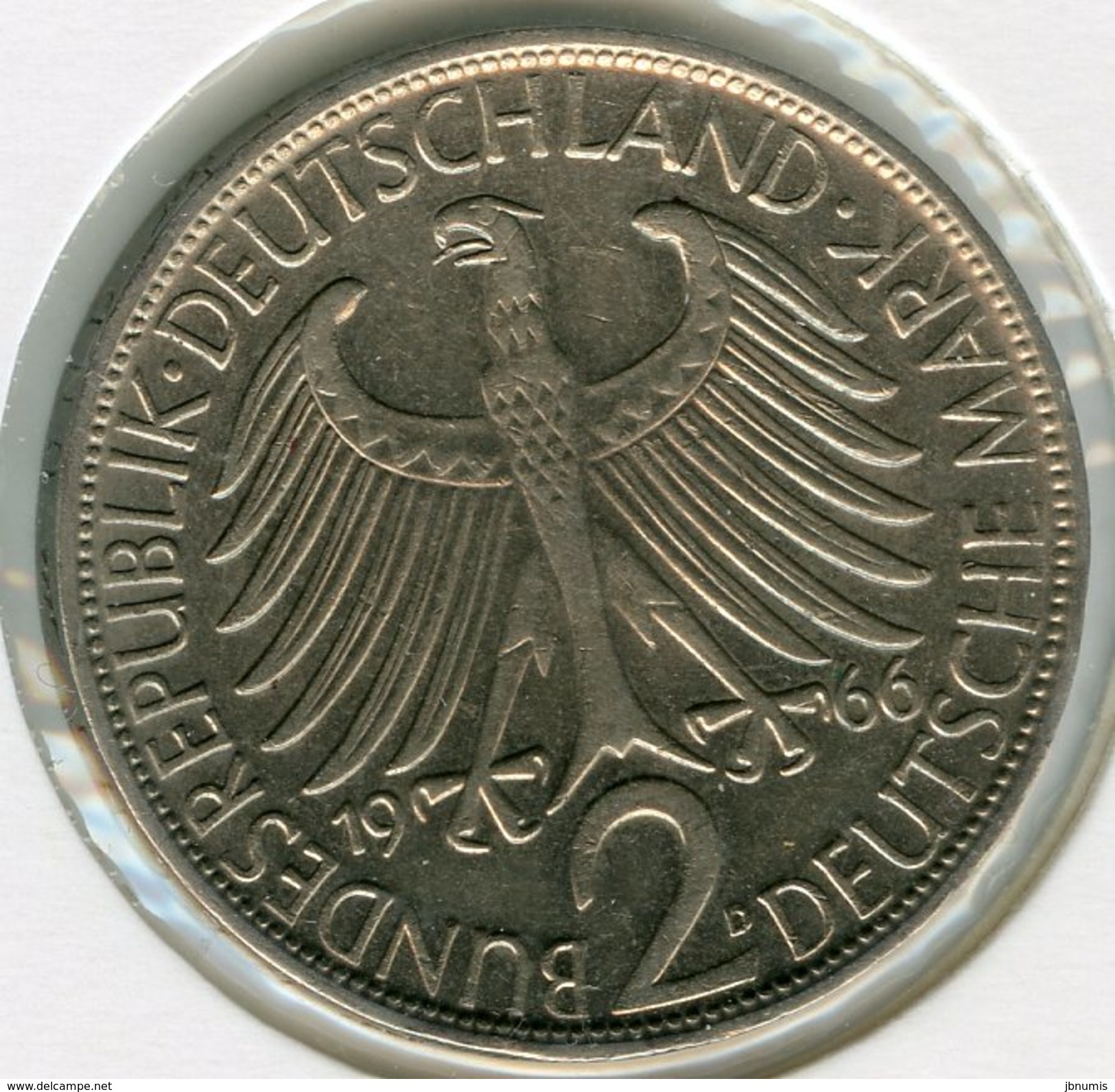 Allemagne Germany 2 Mark 1966 D Planck KM 116 J 392 - 2 Mark