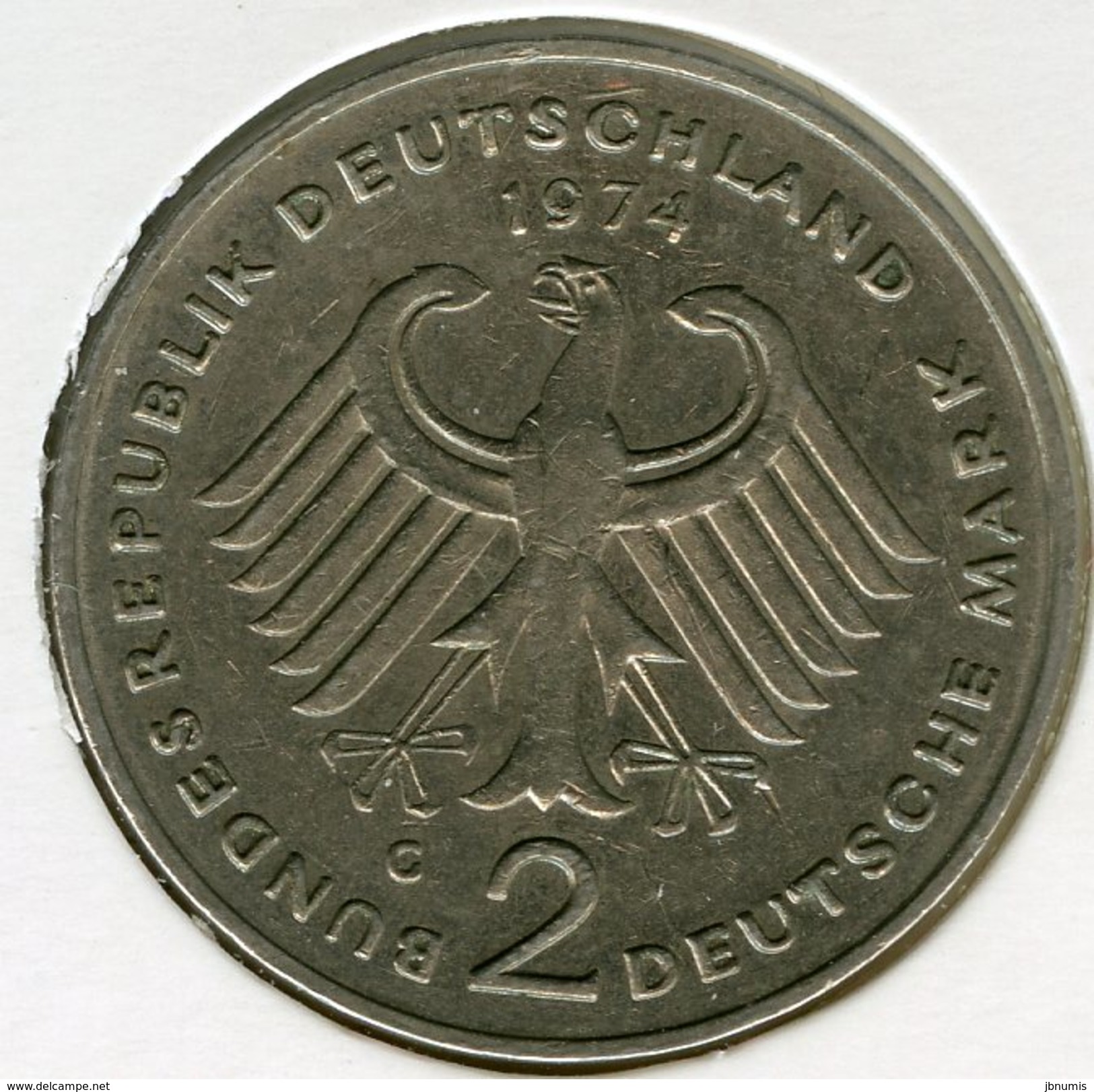 Allemagne Germany 2 Mark 1974 G Adenauer KM 124 J 406 - 2 Mark