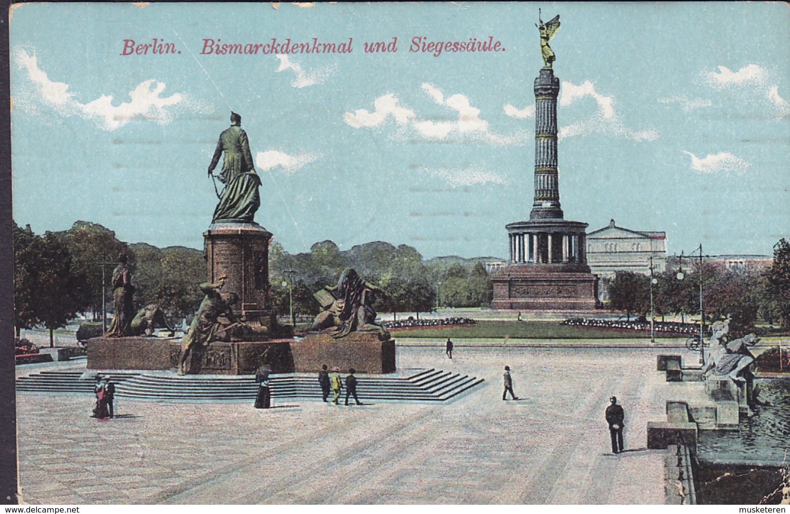Germany PPC Berlin Bismarckdenkmal Und Siegessäule"Brilliant" Nr. 34 BERLIN W. 1914 (2 Scan) - Dierentuin