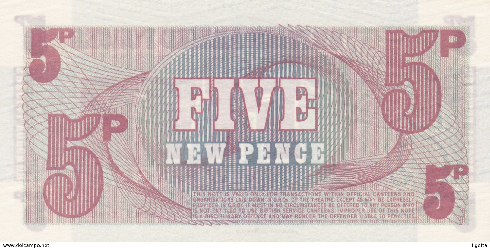 GRAN BRETAGNA BRITISH ARMED FORCES 5 NEW PENCE 6th SERIES FDS - British Armed Forces & Special Vouchers