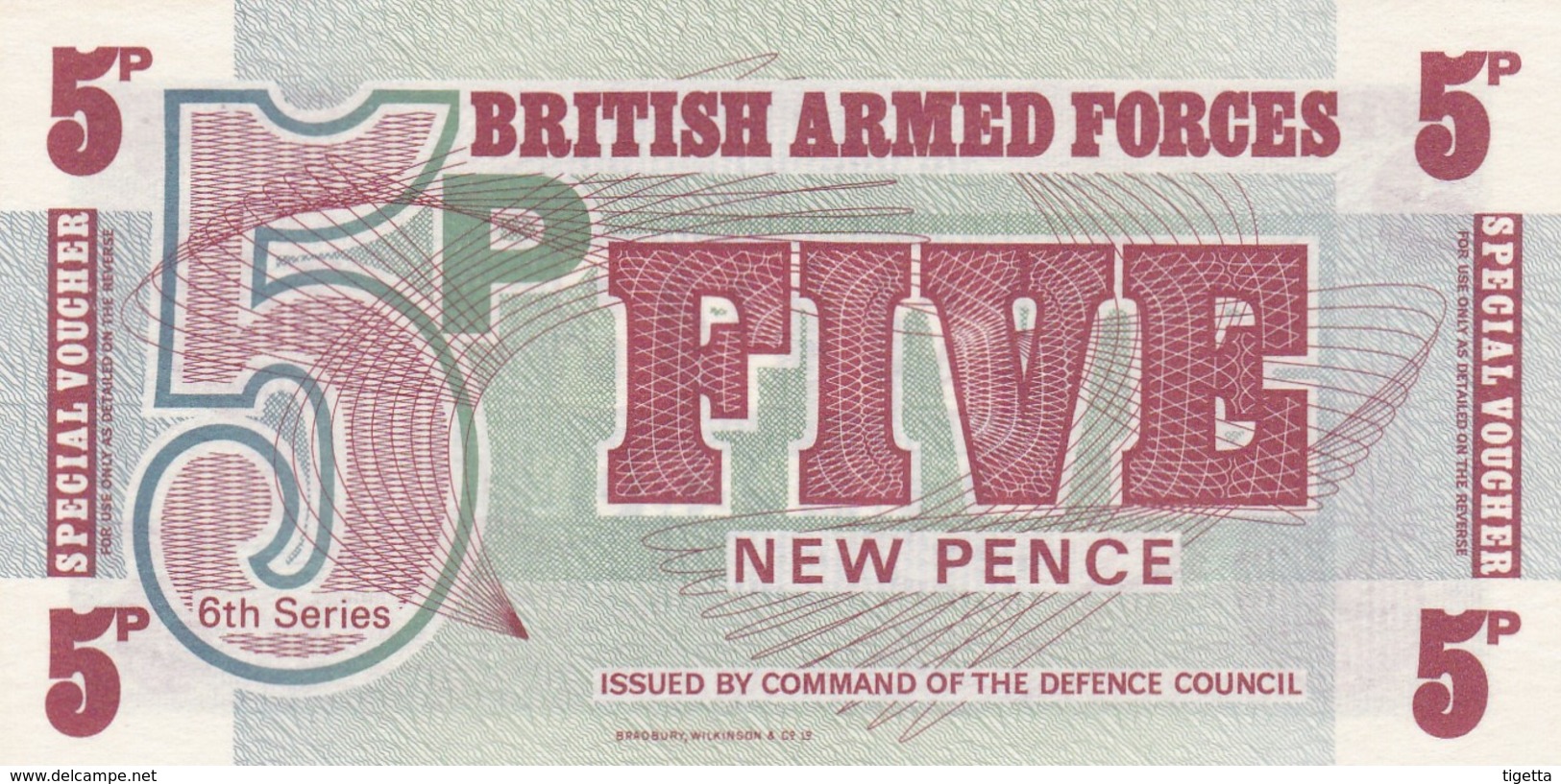 GRAN BRETAGNA BRITISH ARMED FORCES 5 NEW PENCE 6th SERIES FDS - British Armed Forces & Special Vouchers