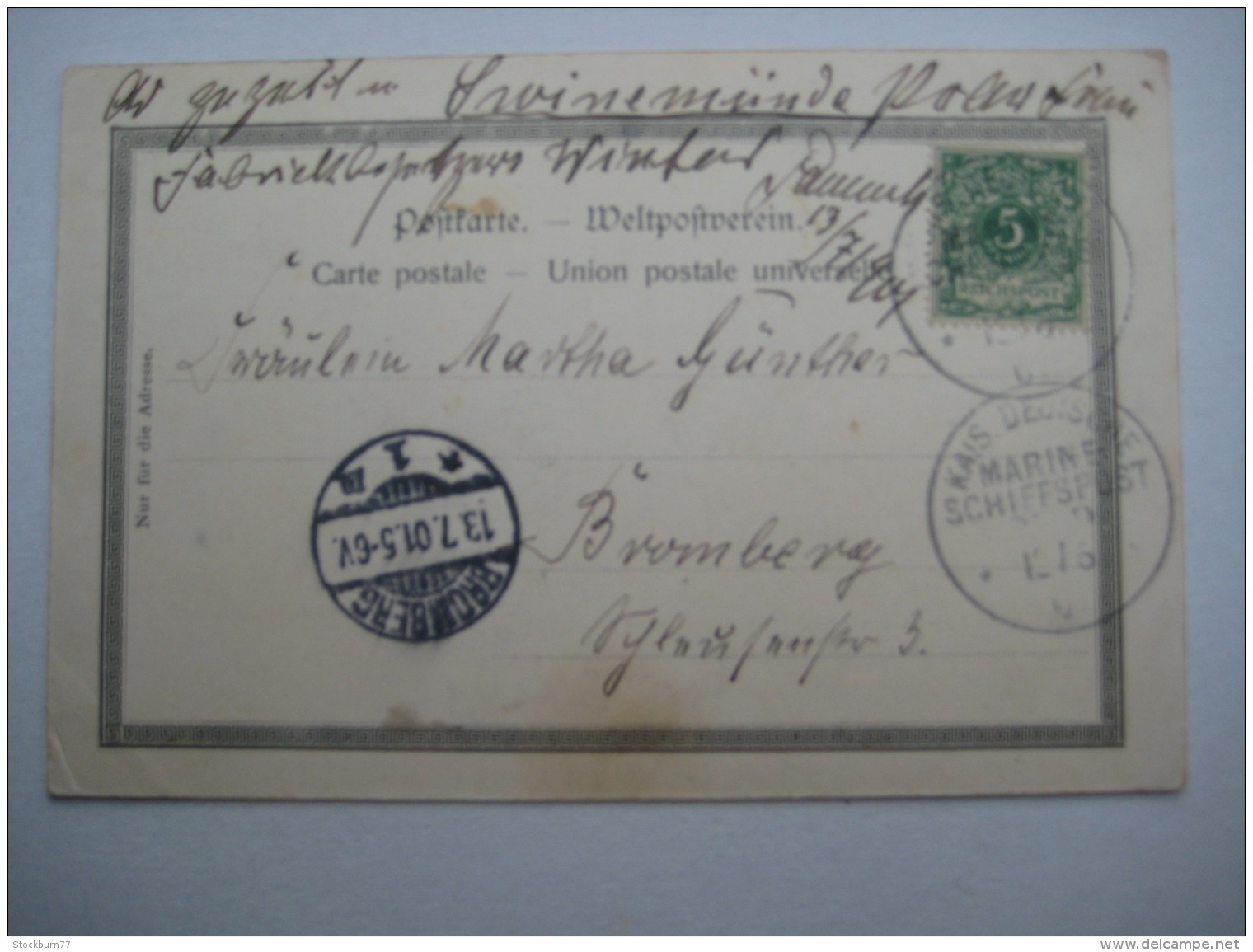 1901   , Marineschiffpoststempel  Nr. 9  ?  , Karte Aus  Kamerun - Kamerun