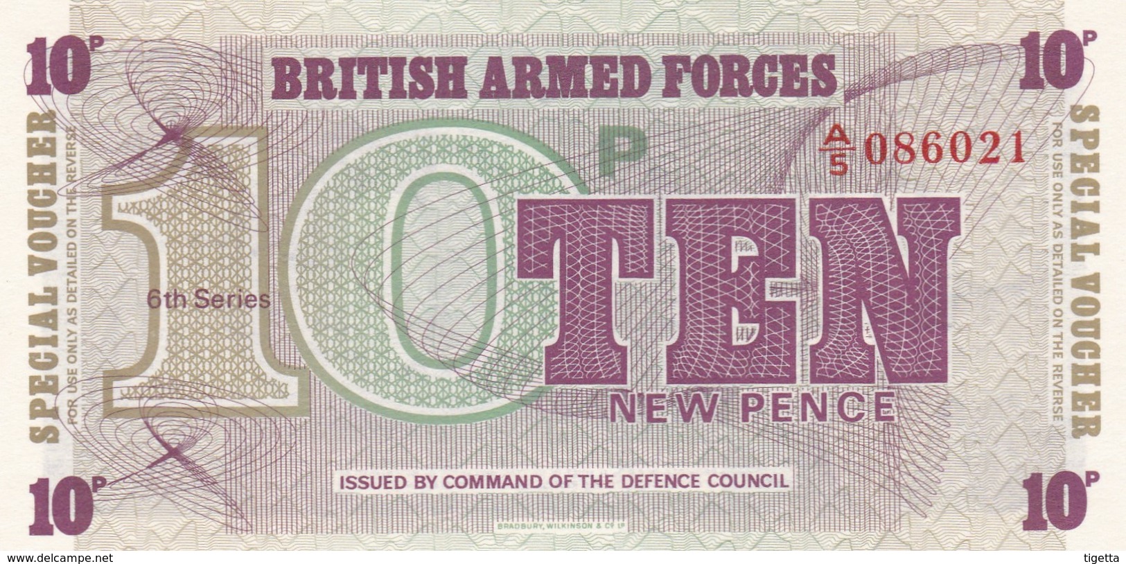 GRAN BRETAGNA BRITISH ARMED FORCES 10 NEW PENCE 6th SERIES FDS - British Armed Forces & Special Vouchers