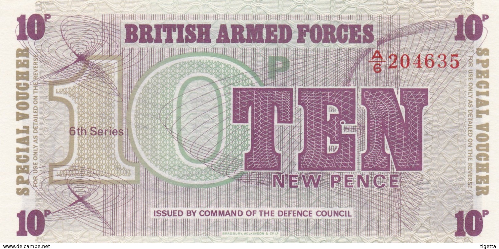 GRAN BRETAGNA BRITISH ARMED FORCES 10 NEW PENCE 6th SERIES FDS - British Armed Forces & Special Vouchers