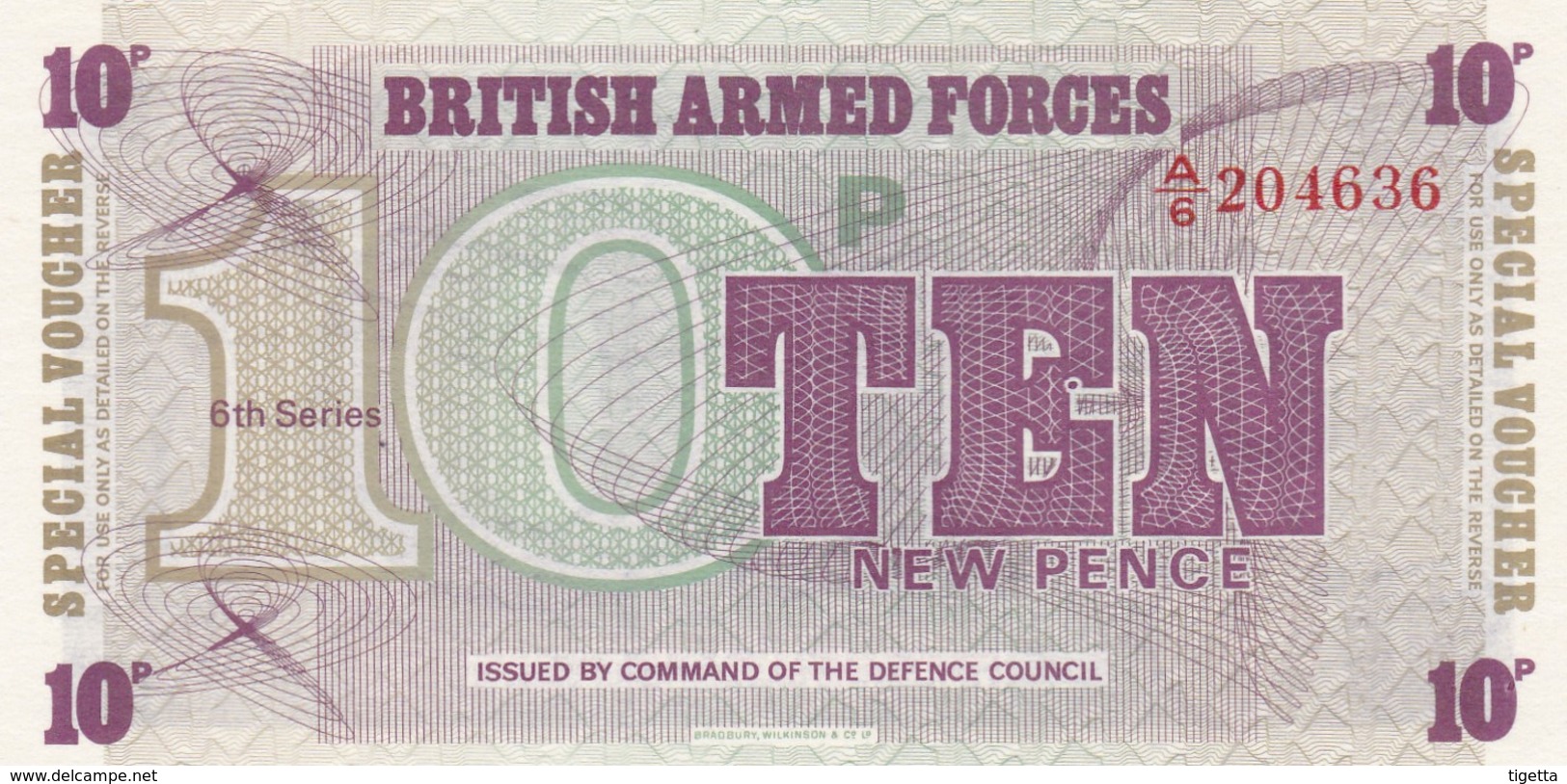 GRAN BRETAGNA BRITISH ARMED FORCES 10 NEW PENCE 6th SERIES FDS - Forze Armate Britanniche & Docuementi Speciali