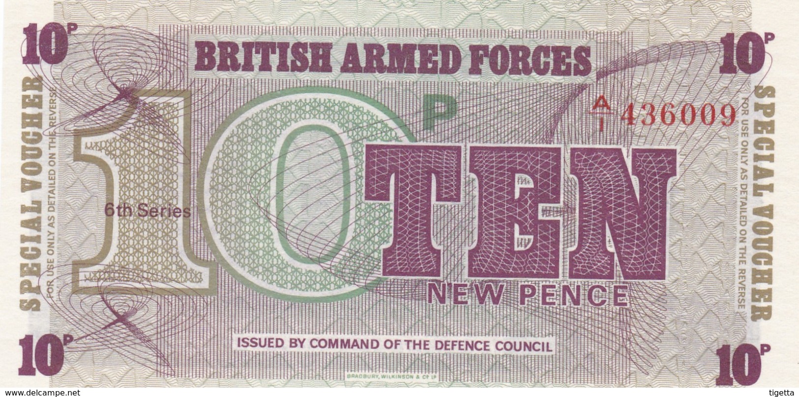 GRAN BRETAGNA BRITISH ARMED FORCES 10 NEW PENCE 6th SERIES FDS - British Armed Forces & Special Vouchers