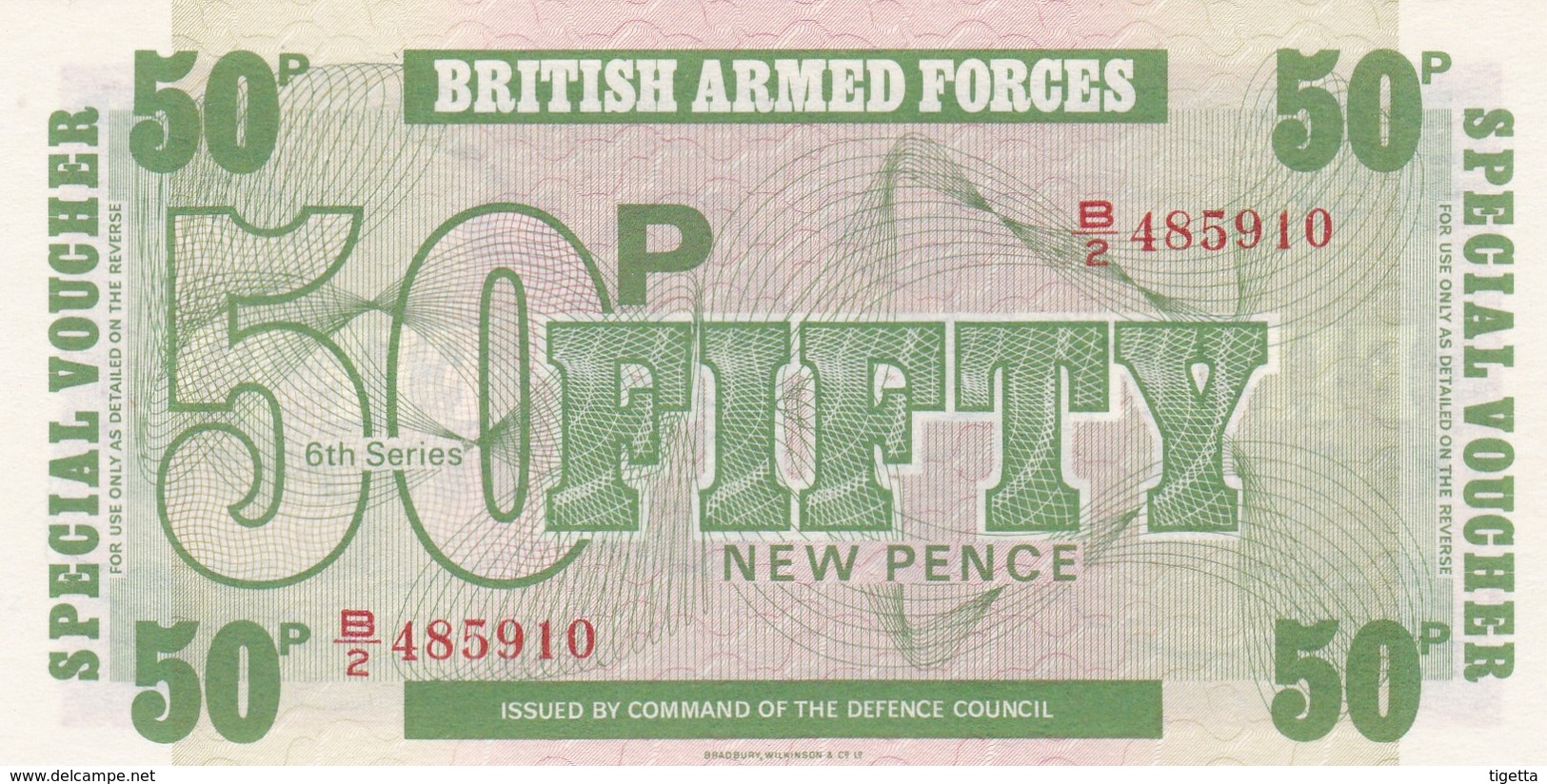 GRAN BRETAGNA BRITISH ARMED FORCES 50 NEW PENCE 6th SERIES FDS - British Armed Forces & Special Vouchers