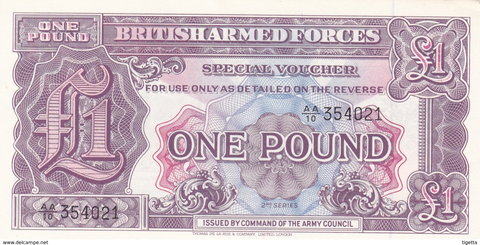 GRAN BRETAGNA BRITISH ARMED FORCES 1 POUND  2th SERIES FDS - Forze Armate Britanniche & Docuementi Speciali