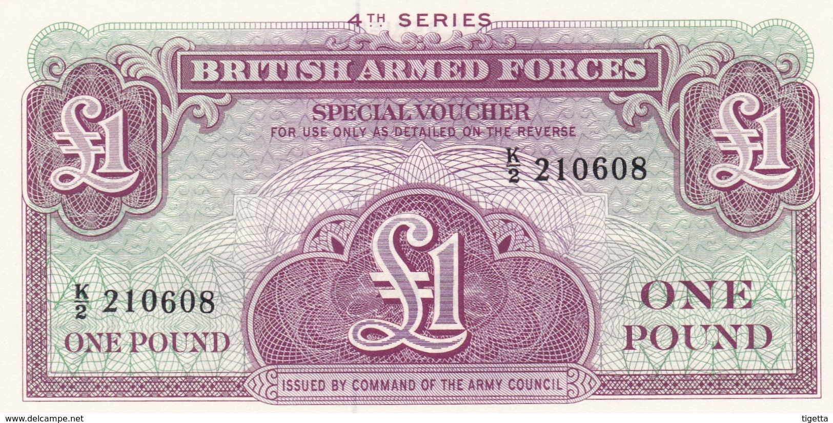 GRAN BRETAGNA BRITISH ARMED FORCES 1 POUND  4th SERIES FDS - Forze Armate Britanniche & Docuementi Speciali