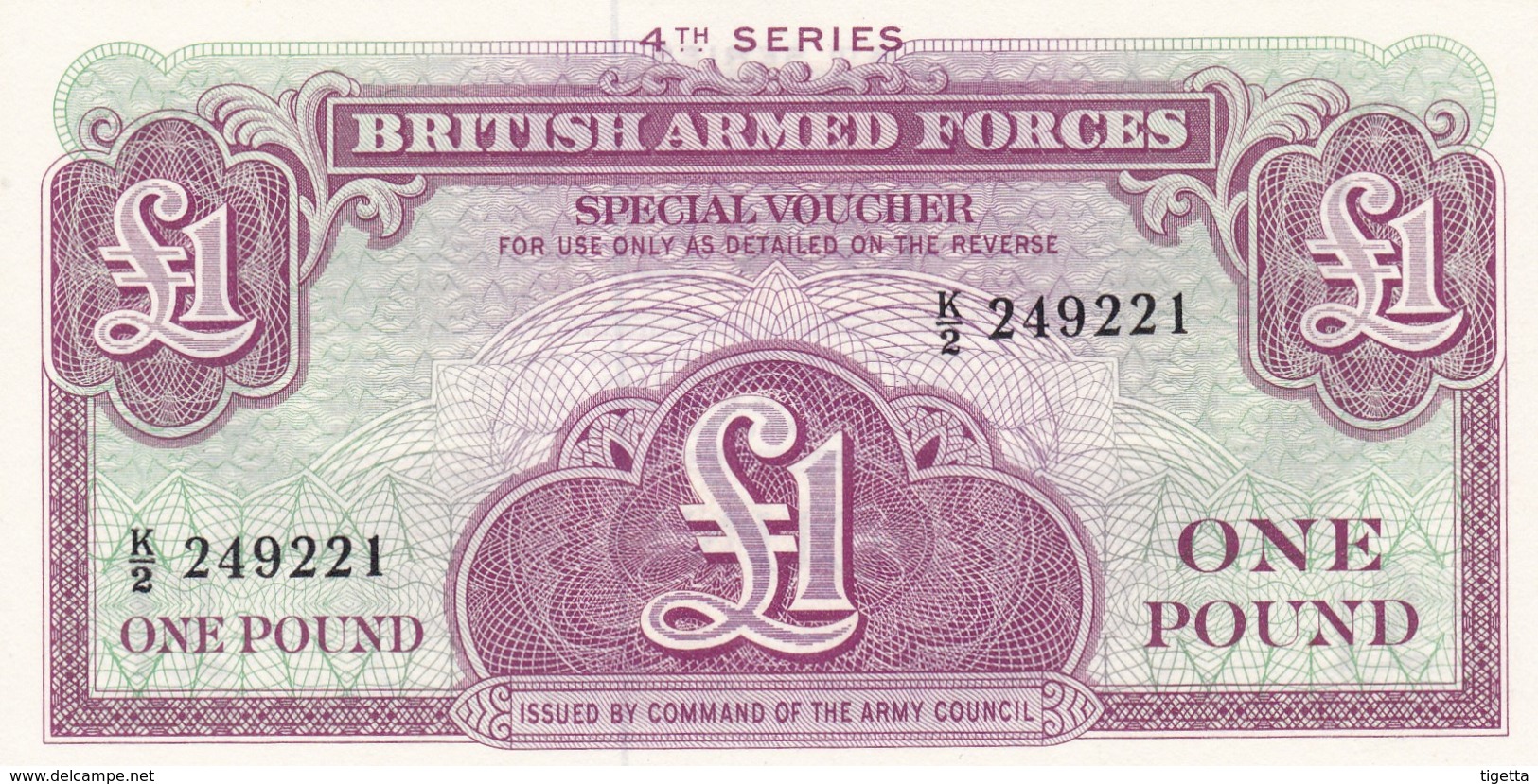 GRAN BRETAGNA BRITISH ARMED FORCES 1 POUND  4th SERIES FDS - British Armed Forces & Special Vouchers