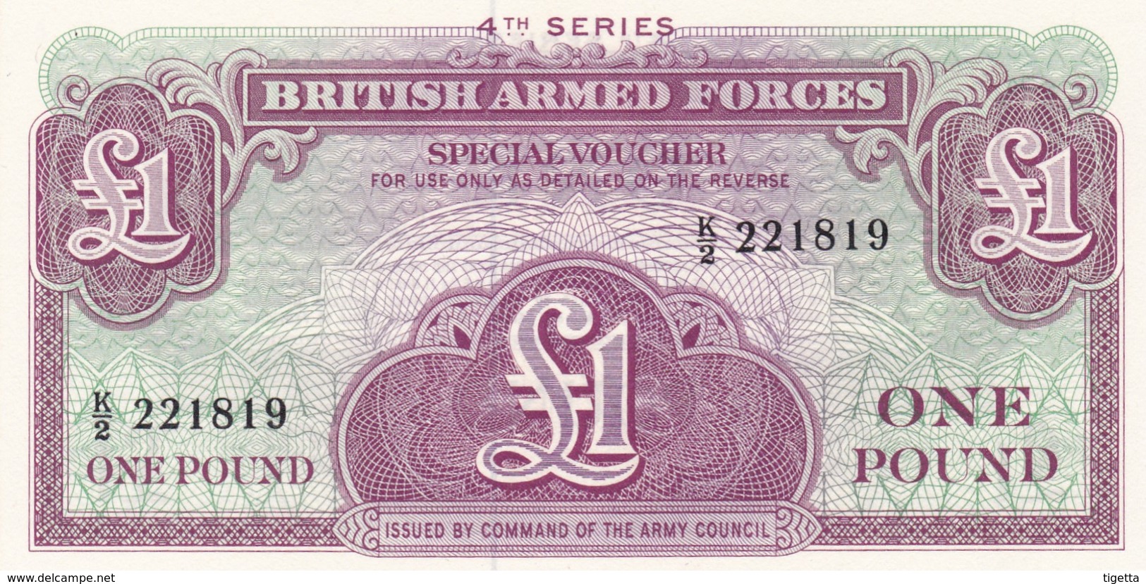 GRAN BRETAGNA BRITISH ARMED FORCES 1 POUND  4th SERIES FDS - British Armed Forces & Special Vouchers