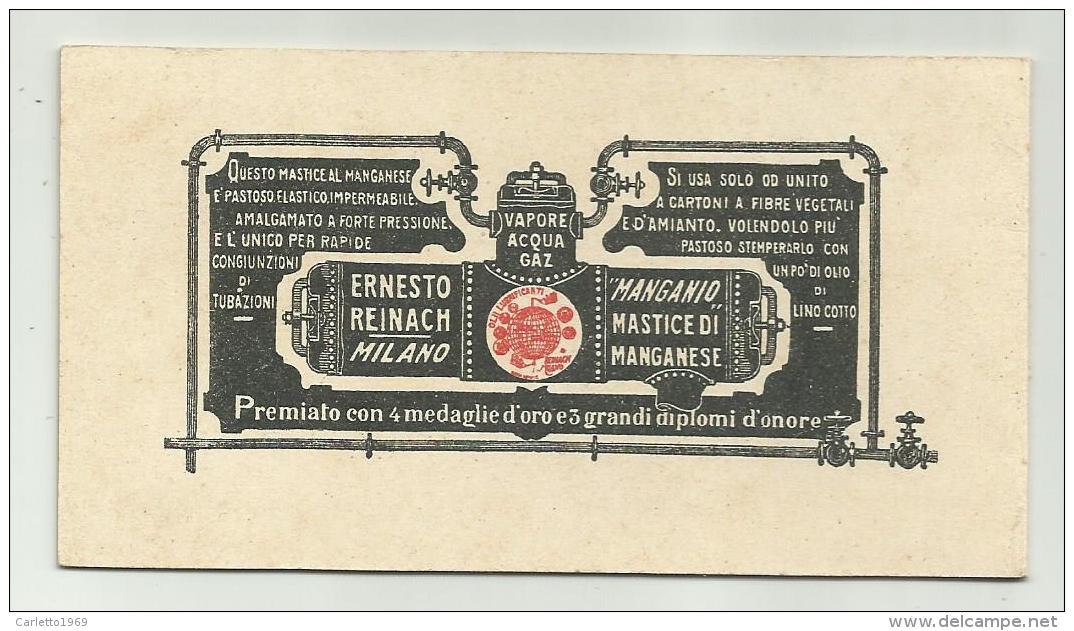 Manganio Mastice Di Manganese Societa' E. Reinach Milano - Werbung