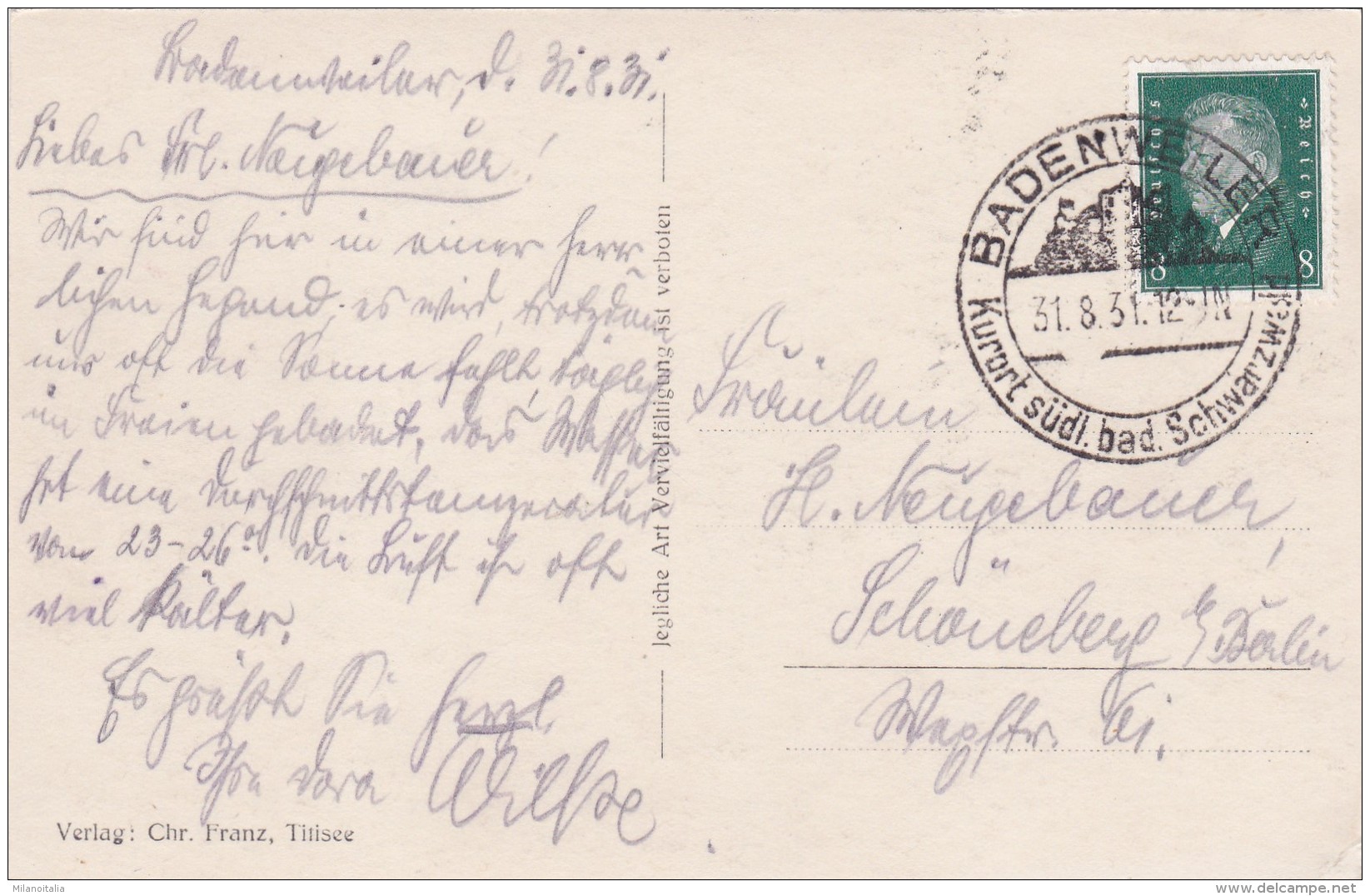 Feldsee - Schwarzwald * 31. 8. 1931 - Feldberg