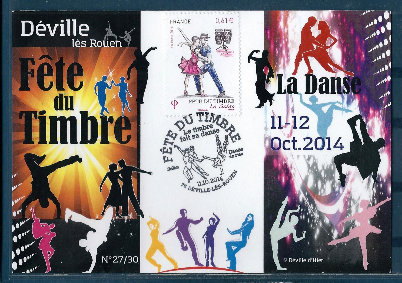 0169 - 76 DEVILLE LES ROUEN - Bureau Temporaire Du 11-10-2016. Fête Du Timbre, La Danse. - Commemorative Postmarks