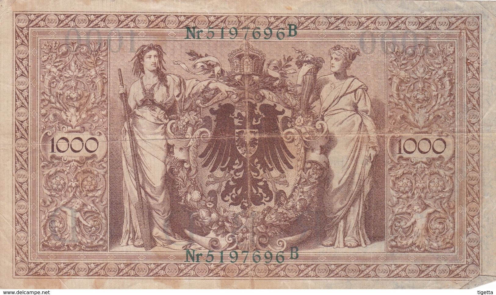 GERMANIA REICHSBANCONOTES  IMPERO TEDESCO  1000  MARK 1910 CIRCOLATA - 1.000 Mark