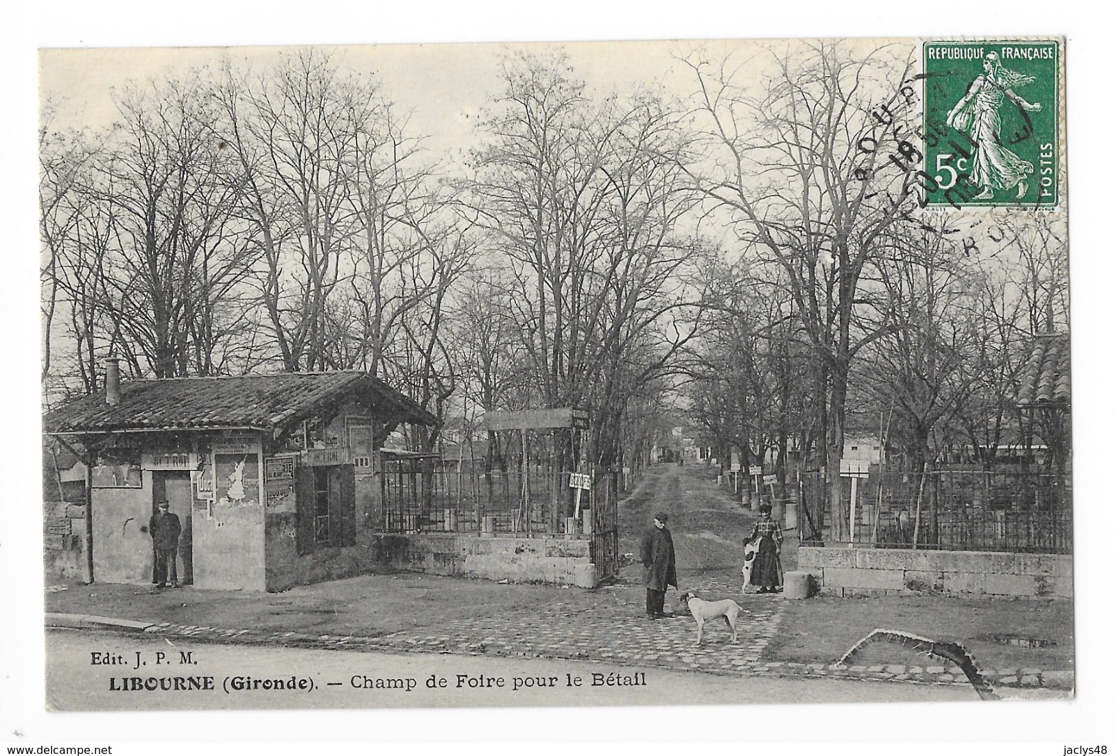 LIBOURNE  (cpa 3)  Champ De Foire Pour Le Bétail - OCTROI -    - L 1 - Libourne