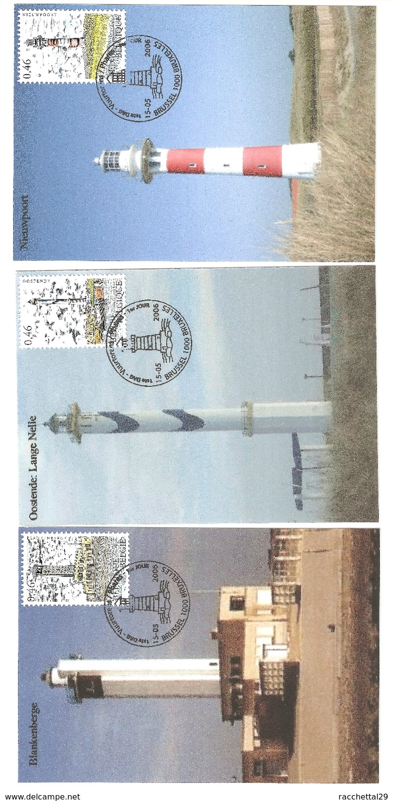 Belgio Maxicard 2006  Fari/lighthouses 3 Pezzi - 2001-2010