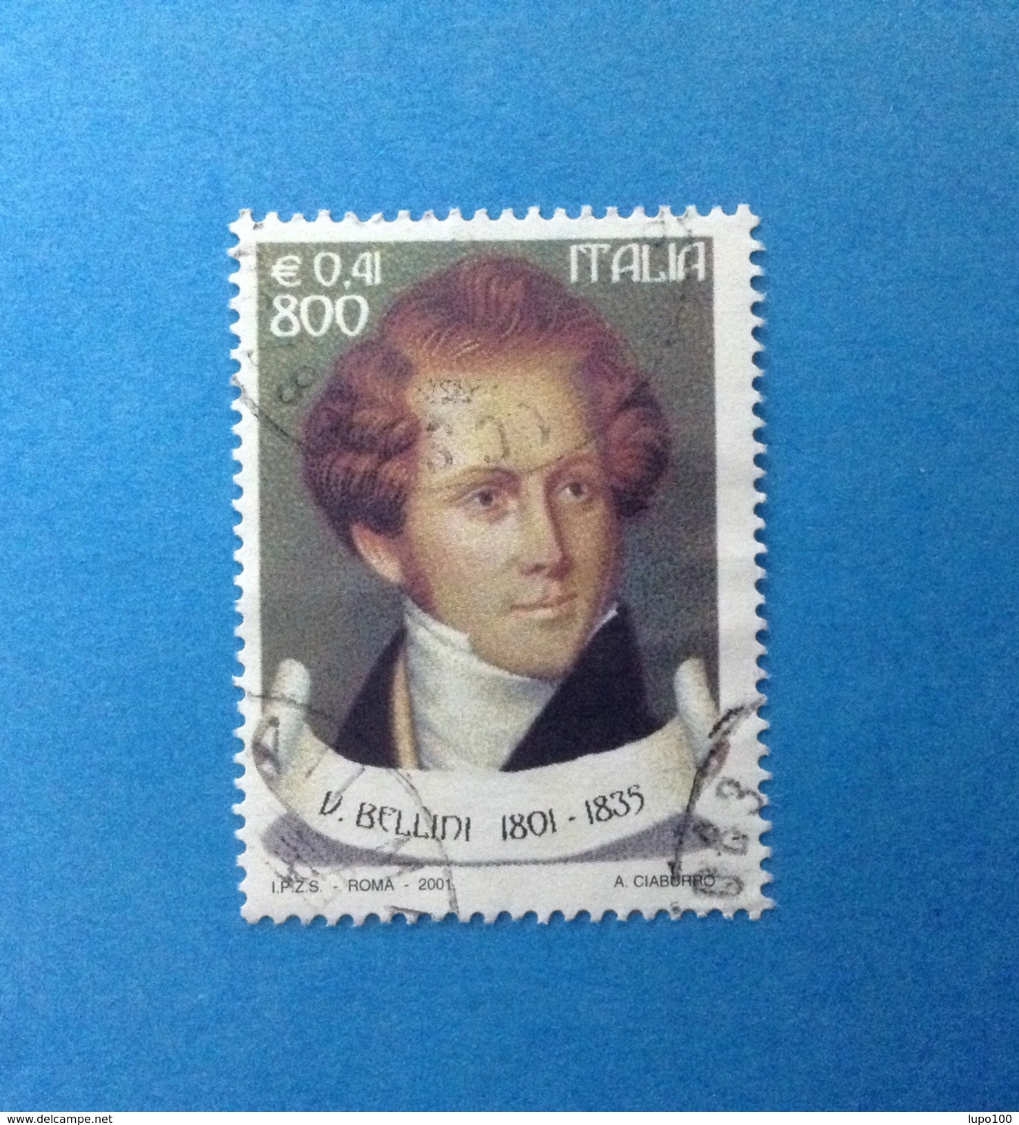 2001 ITALIA FRANCOBOLLO USATO STAMP USED - TEATRO E MELODRAMMA BELLINI - - 2001-10: Usados