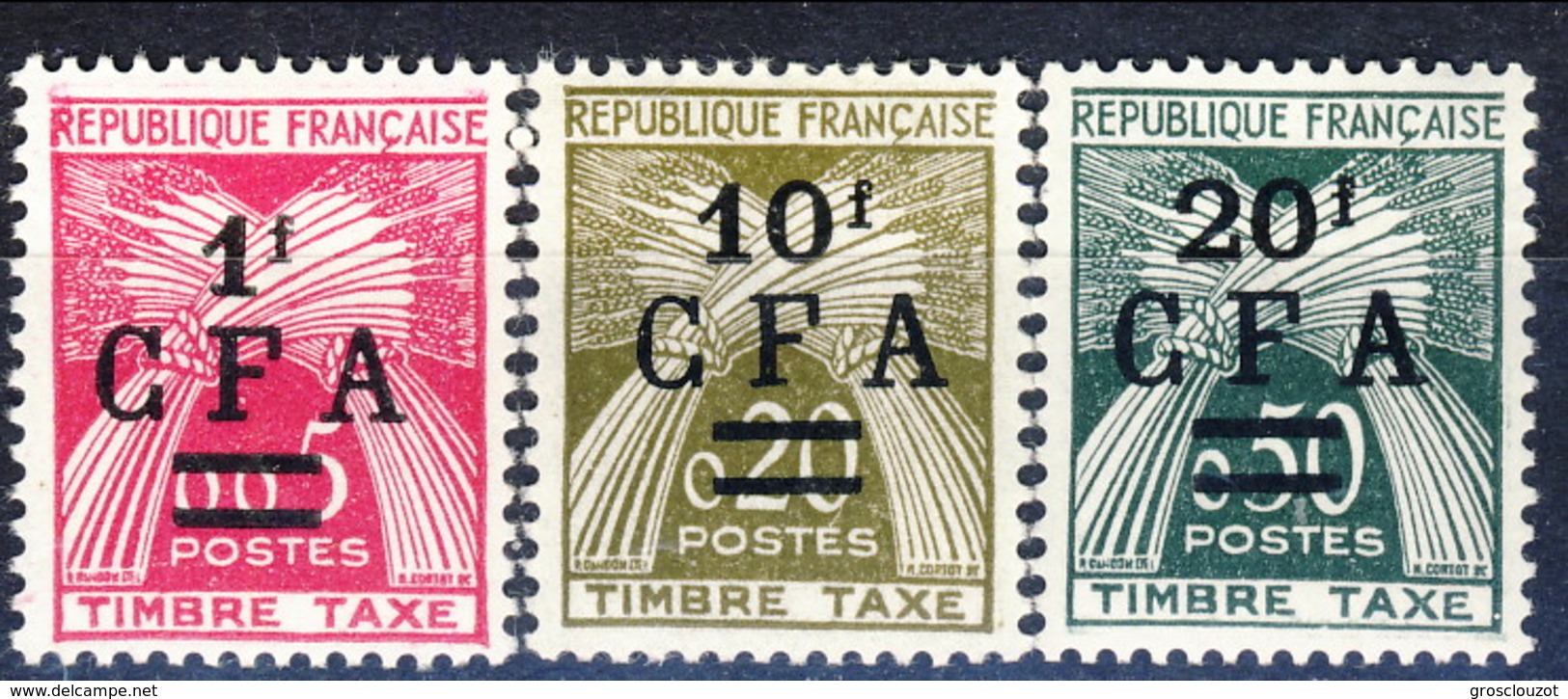 Reunion Tasse 1962 - 64 Serie N. 45-47 MNH Cat. &euro; 34.50 - Portomarken