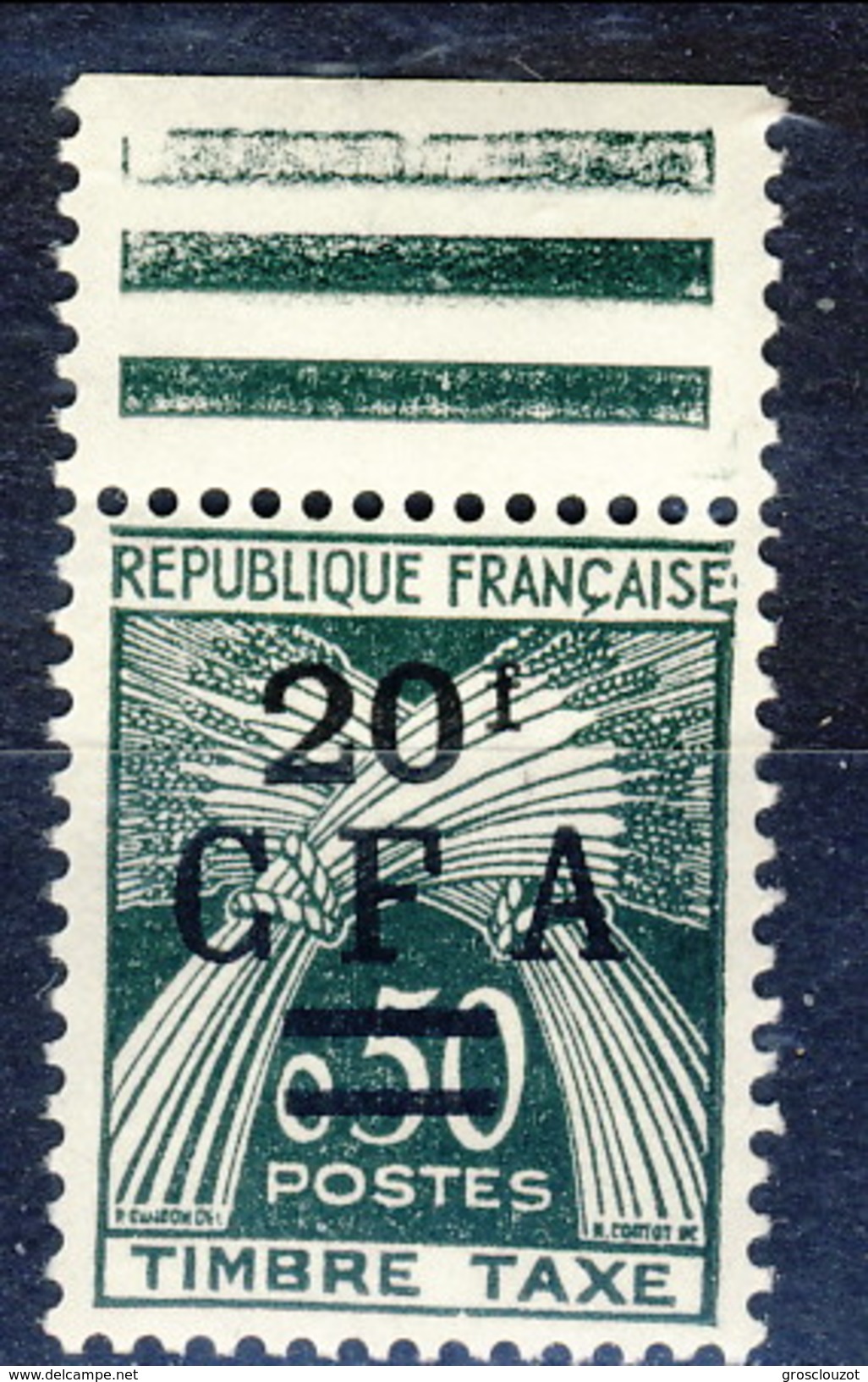 Reunion Tasse 1962 - 64 N. 47 F. 20 Su F. 50 Verde Scuro MNH Cat. &euro; 24.50 - Segnatasse