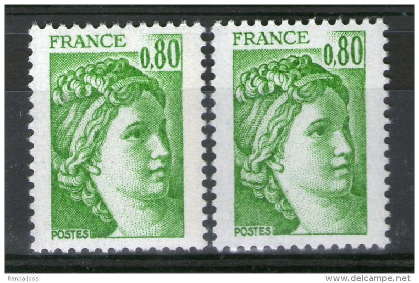 N° 1970b**GT_avec Phospho-papier épais + 1970c**GT SANS Phospho-papier Mince-(v550) - 1977-1981 Sabine De Gandon