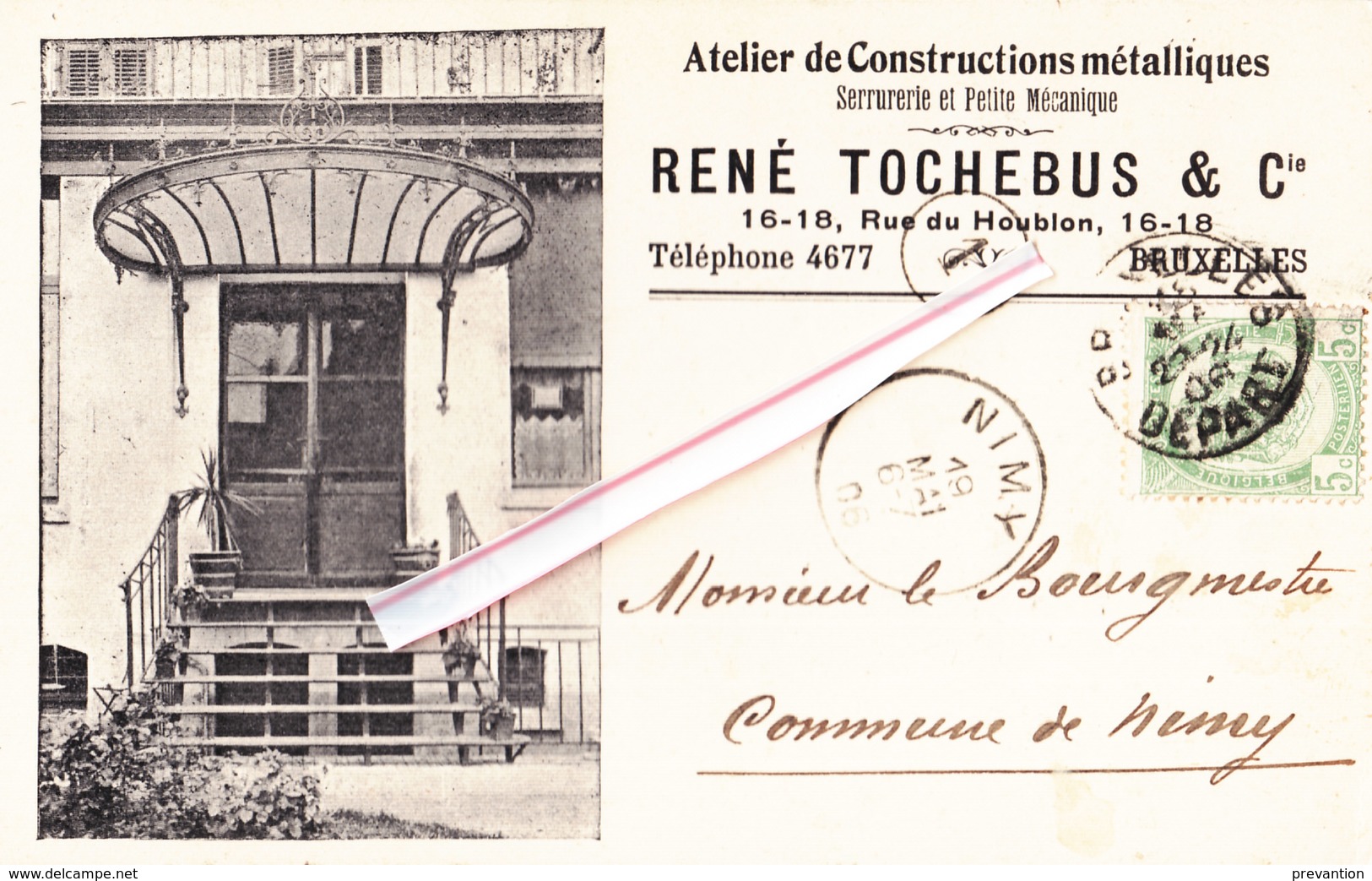 Atelier De Construction Métalliques - RENE TOCHEBUS & Cie - 16-18, Rue Du Houblon - BRUXELLES - Autres & Non Classés