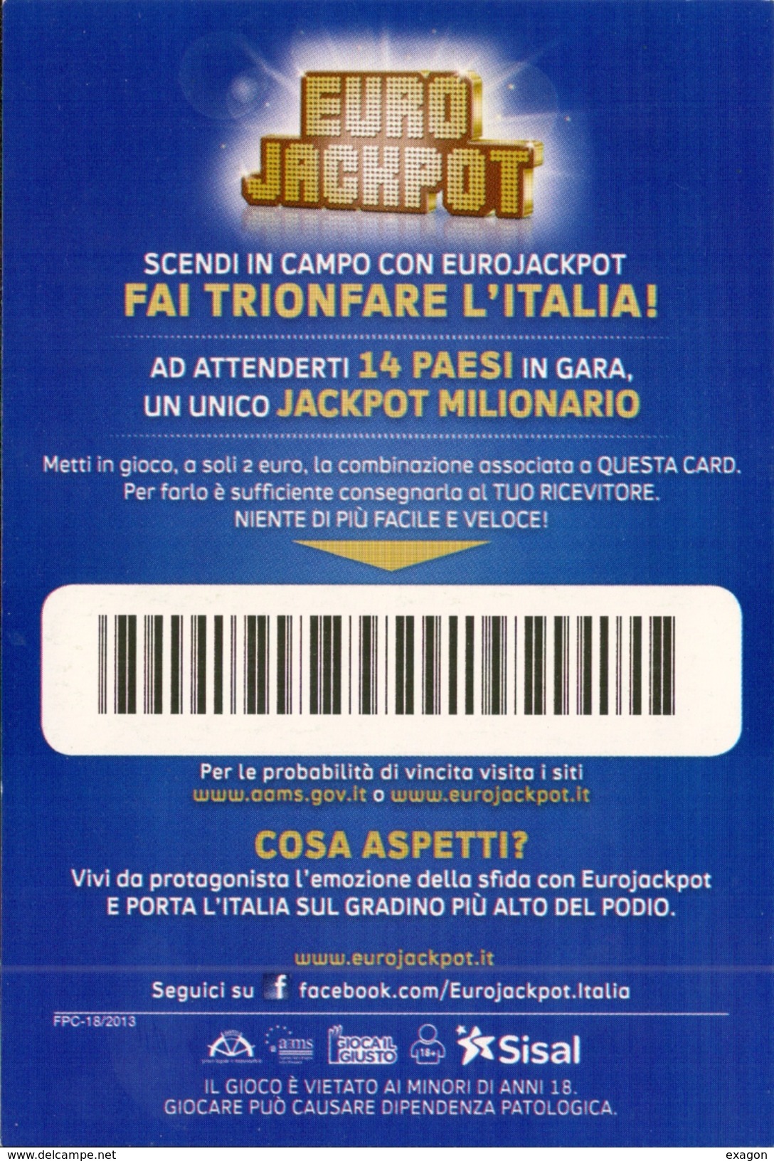 Lotto Di N. 4 Cartoline PUBBLICITARIE -  EUROJAKPOT - Anno  2014 - Manifestazioni