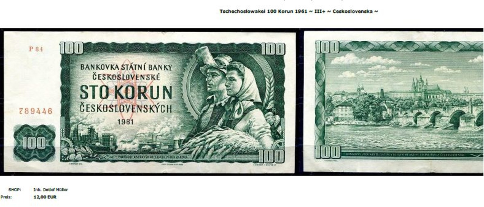 Tschechoslowakei 100 Korun P 69 1961 - Händlerpreis 12 EUR Bei Mir Zu Ab 1,20 EUR - Tchécoslovaquie