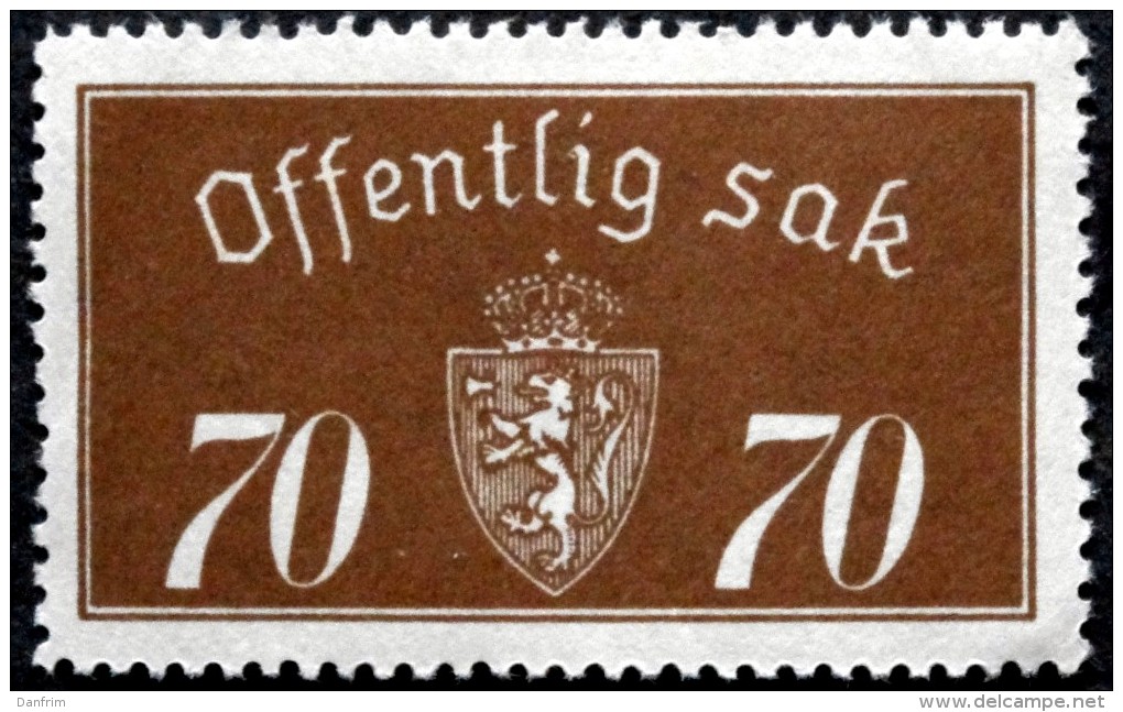 Norway  1933 Minr.20 I    MNH (**)   ( Lot 658 ) - Service