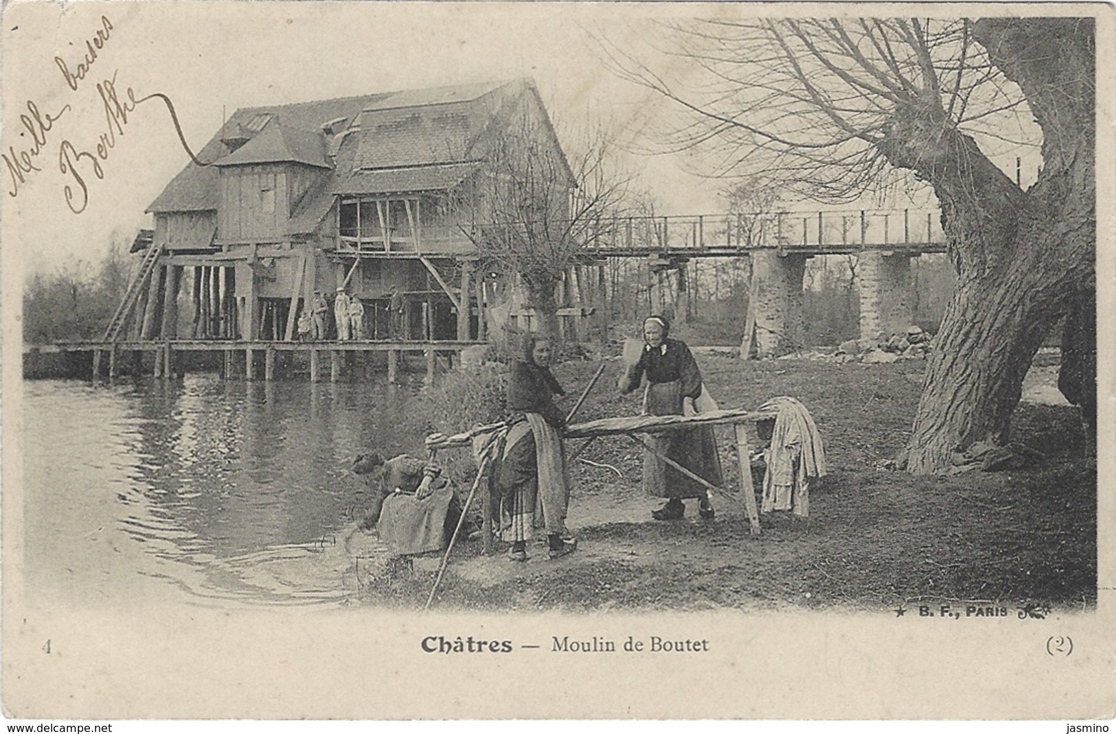 Châtres - Moulin De Boutet.( Lavandières Et Moulin Sur Pilotis) - Autres & Non Classés