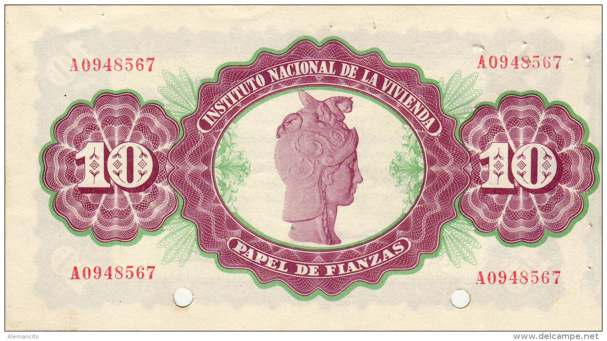 PAPEL DE FIANZA   INSTITUT0 NACIONAL DE LA VIVIENDA  AÑO 1939-40 - Chèques & Chèques De Voyage