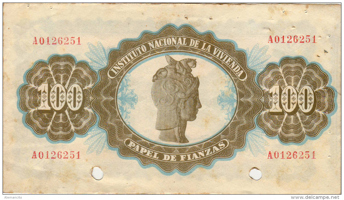 PAPEL DE FIANZA   INSTITUT0 NACIONAL DE LA VIVIENDA  AÑO 1939-40 - Schecks  Und Reiseschecks