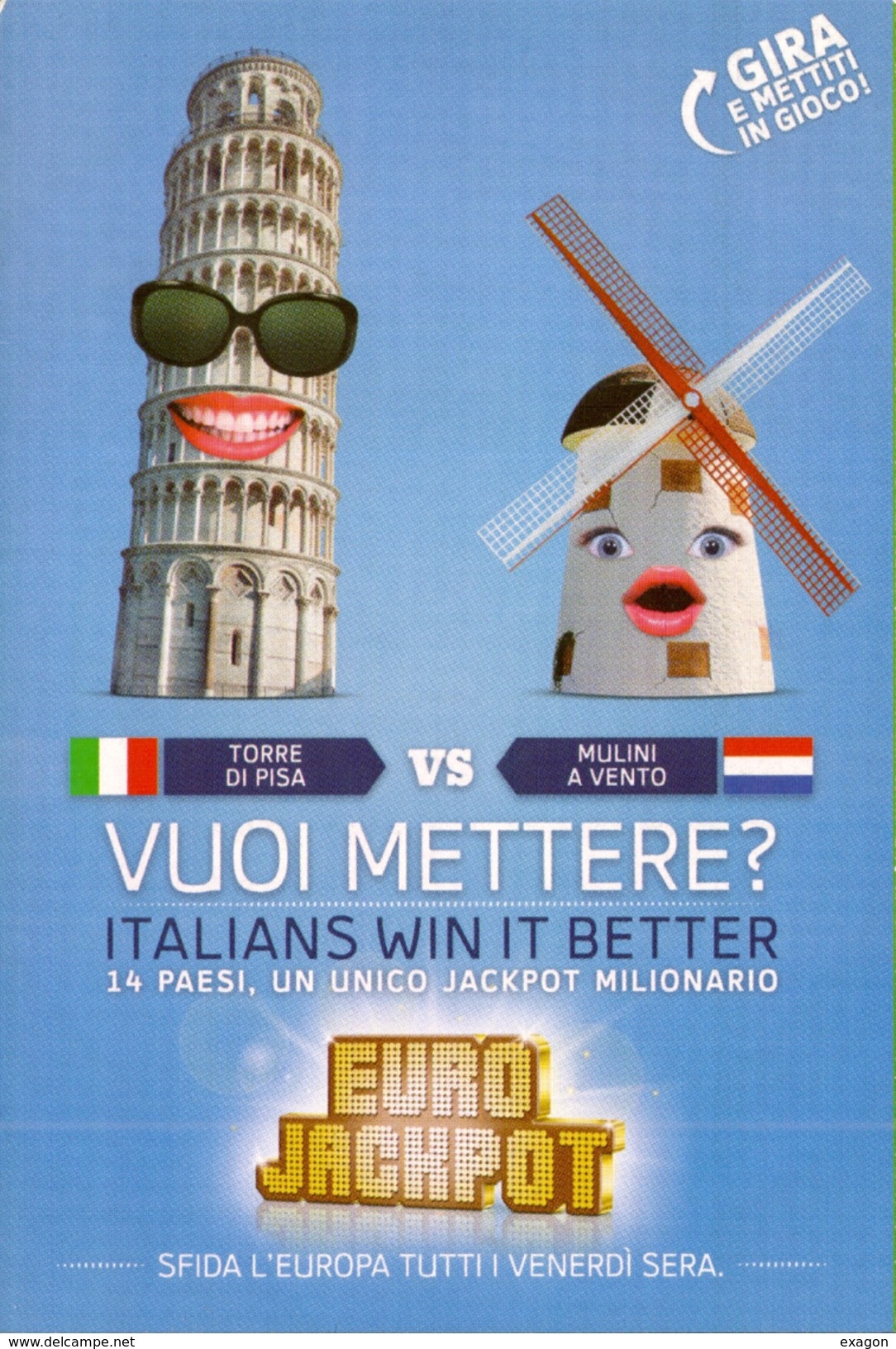 Cartolina  PUBBLICITARIA -  EUROJAKPOT - Anno  2014 - Manifestazioni